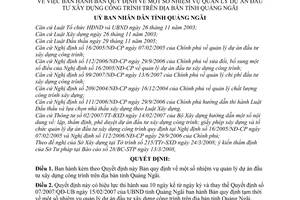 Quyết định  40/2008/QĐ-UBND  bản quy định nhiệm vụ quản lý dự án đầu tư xây dựng công trình trên địa bàn tỉnh Quảng Ngãi