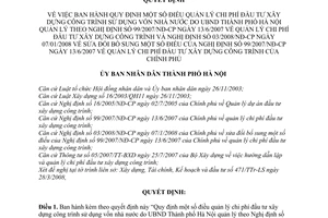 Quyết định 15/2008/QĐ-UBND quy định điều quản lý chi phí đầu tư xây dựng công trình sử dụng vốn nhà nước NĐ 99/2007/NĐ-CP