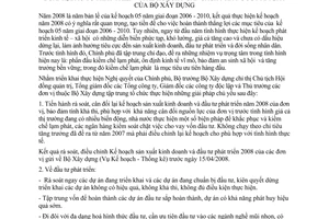Chỉ thị 03/2008/CT-BXD giải pháp triển khai thực hiện kế hoạch sản xuất kinh doanh, đầu tư phát triển kế hoạch ngân sách nhà nước năm 2008