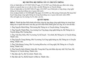 Quyết định 506/QĐ-BTTTT  thành lập Ban Điều hành triển khai công tác ứng dụng công nghệ thông tin trong hoạt động cơ quan nhà nước
