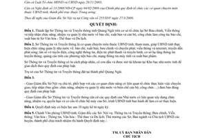 Quyết định 37/2008/QĐ-UBND thành lập Sở Thông tin Truyền thông Quảng Ngãi