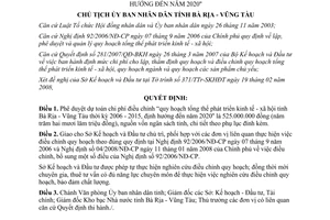 Quyết định 1264/QĐ-UBND 2008 dự toán chi phí phát triển kinh tế xã hội Bà Rịa Vũng Tàu 2006 2015
