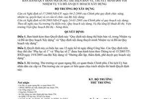 Quyết định  03/2008/QĐ-BXD  quy định nội dung thể hiện bản vẽ, thuyết minh đối với nhiệm vụ và đồ án quy hoạch xây dựng