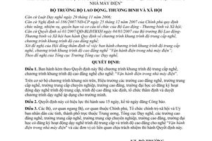 Quyết định 24/2008/QĐ-BLĐTBXH  Chương trình khung trình độ trung cấp nghề, trình độ cao đẳng nghề cho nghề “vận hành điện trong nhà máy điện”