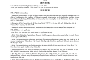 Nghị định 24/2008/NĐ-CP chức năng, nhiệm vụ, quyền hạn cơ cấu tổ chức Thông tấn xã Việt Nam