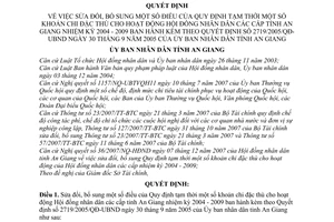 Quyết định 09/2008/QĐ-UBND quy định tạm thời một số khoản chi đặc thù cho hoạt động Hội đồng nhân dân các cấp tỉnh An Giang nhiệm kỳ 2004 -2009