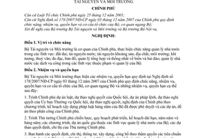 Nghị định 25/2008/NĐ-CP chức năng, nhiệm vụ, quyền hạn cơ cấu tổ chức Bộ Tài nguyên và Môi trường
