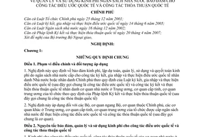 Nghị định 26/2008/NĐ-CP quản lý sử dụng kinh phí ngân sách nhà nước bảo đảm công tác điều ước thỏa thuận quốc tế