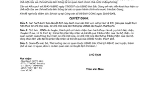 Quyết định 295/QĐ-UBND năm 2008 cơ chế một cửa, một cửa liên thông Bắc Giang