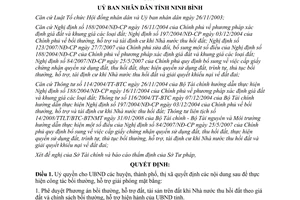 Quyết định 489/2008/QĐ-UBND định mức bồi thường hỗ trợ đất tài sản trên đất Ninh Bình