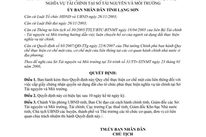 Quyết định 05/2008/QĐ-UBND cơ chế một cửa liên thông cấp GCN quyền sử dụng đất Lạng Sơn