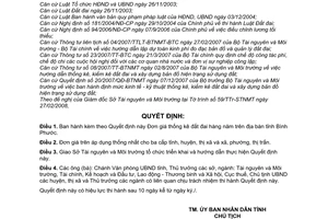 Quyết định 07/2008/QĐ-UBND  đơn giá thống kê đất đai hàng năm trên địa bàn tỉnh Bình Phước