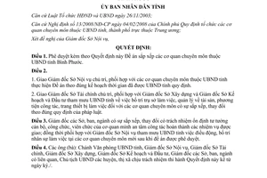 Quyết định 475/QĐ-UBND phê duyệt Đề án sắp xếp cơ quan chuyên môn