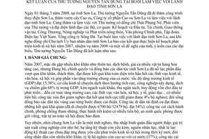 Thông báo 66/TB-VPCP kết luận Thủ tướng Nguyễn Tấn Dũng làm việc lãnh đạo tỉnh Sơn La