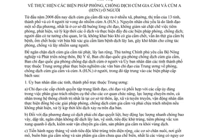 Chỉ thị 279/CT-TTg thực hiện biện pháp phòng, chống dịch cúm gia cầm cúm A H5N1 ở người