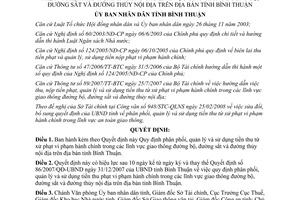 Quyết định 26/2008/QĐ-UBND quản lý sử dụng tiền phạt vi phạm giao thông Bình Thuận