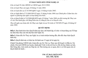 Quyết định 21/2008/QĐ-UBND thành lập Tổ hợp tác khai thác thuỷ sản Nghệ An