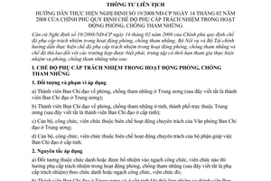 Thông tư liên tịch 01/2008/TTLT-BNV-BTC hướng dẫn thực hiện NĐ 19/2008/NĐ-CP quy định chế độ phụ cấp trách nhiệm trong phòng, chống tham nhũng