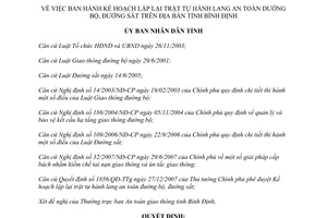 Quyết định 139/QĐ-UBND 2008 kế hoạch lập lại trật tự hành lang an toàn đường bộ đường sắt Bình Định