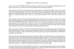 Công văn 2187/SXD-CCQND cấp giấy chứng nhận quyền sở hữu công trình xây dựng