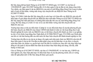 Công văn 606/BXD-PC chuyển đổi các BQLDA