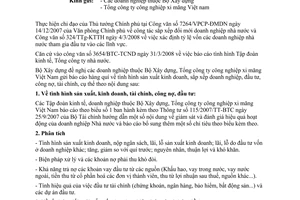 Công văn  58/BXD-KHTK Báo cáo tình hình Tập đoàn kinh tế, Tổng công ty nhà nước