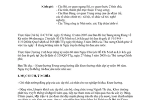 Công văn 621/BTĐKT-VuIII Hướng dẫn khen thưởng nhân dịp kỷ niệm 60 năm Ngày truyền thống thi đua yêu nước