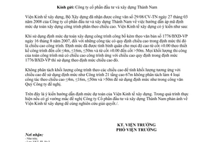 Công văn 225/VKT5 hướng dẫn áp dụng định mức dự toán xây dựng công trình