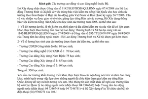 Công văn  126/BXD-TCCB  thông báo việc kiểm tra tiếng Hàn Quốc cho học sinh 2008