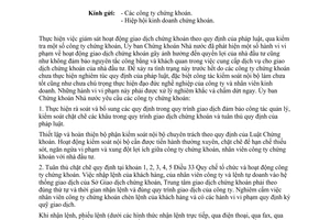 Công văn  617/UBCK-GS tuân thủ quy định của pháp luật  hoạt động giao dịch chứng khoán của các công ty chứng khoán.