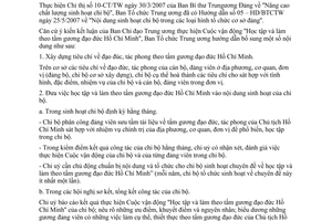 Công văn 3731/CV-BTCTW Học tập và làm theo tấm gương đạo đức Hồ Chí Minh