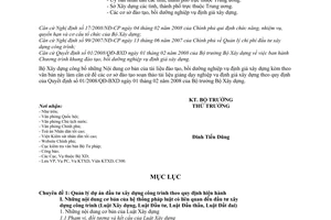 Công văn  734/BXD-VP Công bố nội dung cơ bản của tài liệu đào tạo, bồi dưỡng nghiệp vụ định giá xây dựng