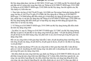 Công văn 49/BXD-KTXD Hướng dẫn quản lý chi phí đầu tư xây dựng công trình.