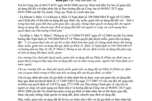 Công văn 1615/TCT-CS miễn, giảm tiền SD đất đối với thân nhân liệt sỹ  QĐ 117/2007/QĐ-TTg