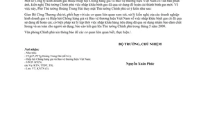 Công văn  2684/VPCP-KNTN nhập khẩu bình gas đã qua sử dụng ở nước ngoài vào Việt Nam