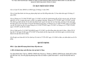 Quyết định 08/2008/QĐ-UBND đối tượng khách mời chế độ tiếp khách Cà Mau