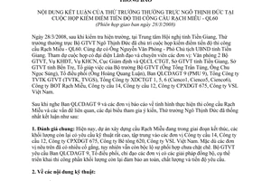 Thông báo 126/TB-BGTVT kết luận Thứ trưởng Ngô Thịnh Đức họp kiểm điểm tiến độ thi công cầu Rạch Miễu - QL60