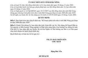 Quyết định 10/2008/QĐ-UBND Kế hoạch phát triển nhà ở tỉnh Đăk Nông