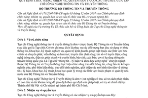 Quyết định 17/2008/QĐ-BTTTT quy định chức năng, nhiệm vụ, quyền hạn và cơ cấu tổ chức của Tạp chí Công nghệ Thông tin và Truyền thông