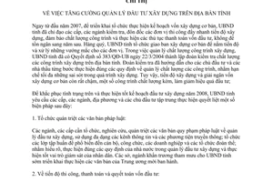Chỉ thị 03/2008/CT-UBND tăng cường quản lý đầu tư xây dựng địa bàn Đắk Lắk