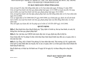 Quyết định  11/2008/QĐ-UBND  quy định về trình tự, thủ tục ban hành, rà soát, hệ thống hóa văn bản quy phạm pháp luật