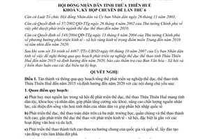 Nghị quyết 6e/2008/NQCĐ-HĐND phát triển sự nghiệp thể dục thể thao Thừa Thiên Huế