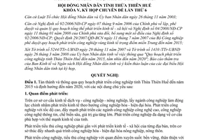 Nghị quyết 6a/2008/NQCD-HĐND thông qua quy hoạch phát triển công nghiệp