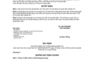 Quyết định  18/2008/QĐ-BTTTT  Quy định về hoạt động vô tuyến điện nghiệp dư