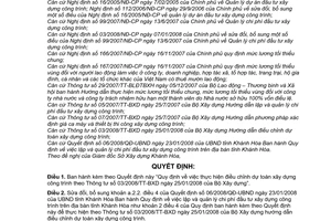 Quyết định 21/2008/QĐ-UBND Quy định  thực hiện điều chỉnh dự toán xây dựng công trình theo TT 03/2008/TT-BXD