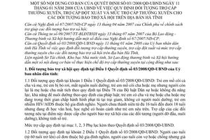 Hướng dẫn 184/SLĐTBXH nội dung cơ bản quyết định 03//2008/QĐ-UBND