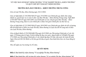 Quyết định 37/QĐ-BTĐKT năm 2008 Kỷ niệm chương Vì sự nghiệp Thi đua Khen thưởng