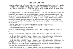 Thông tư liên tịch 13/2008/TTLT-BGDĐT-BLĐTBXH-BTC-BNV-UBDT quy định chế độ cử tuyển vào các cơ sở giáo dục trình độ ĐH,CĐ,Trung cấp