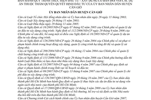 Quyết định 03/2008/QĐ-UBND Quy trình thực hiện đầu tư XD cơ bản dự án thuộc thẩm quyền quyết định đầu tư của UBND huyện Cần Giờ