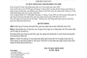 Quyết định 19/2008/QĐ-UBND  phê duyệt Chương trình phổ biến, giáo dục pháp luật từ năm 2008 đến năm 2012